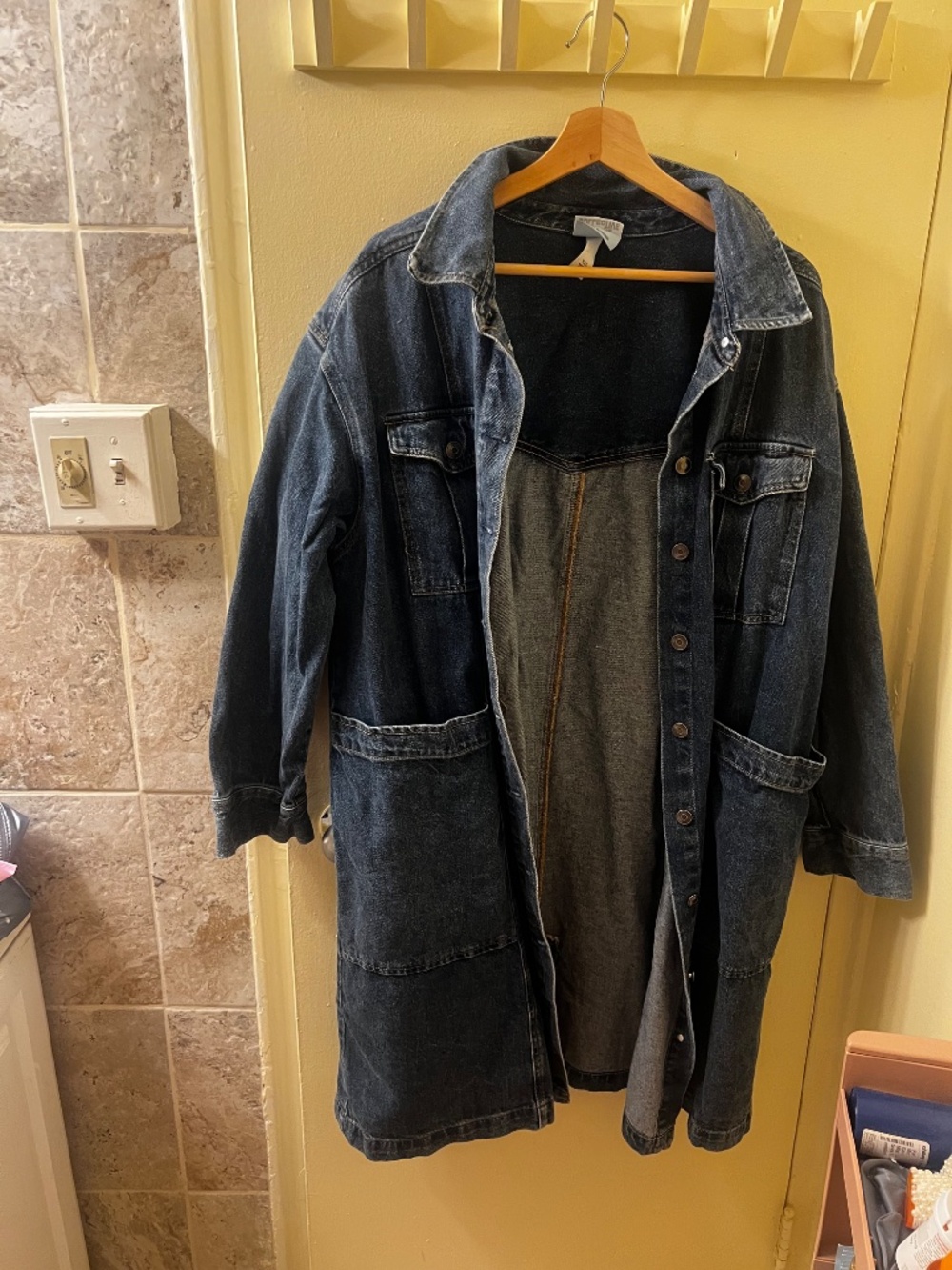 Long Denim Coat - Picture 2 of 2